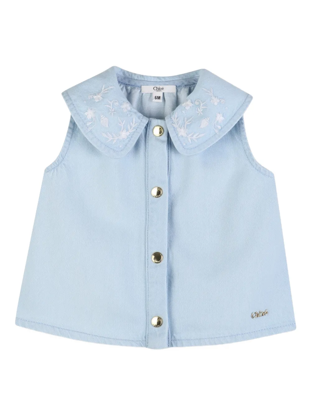 Chloé Kids Top con ricamo - Blu