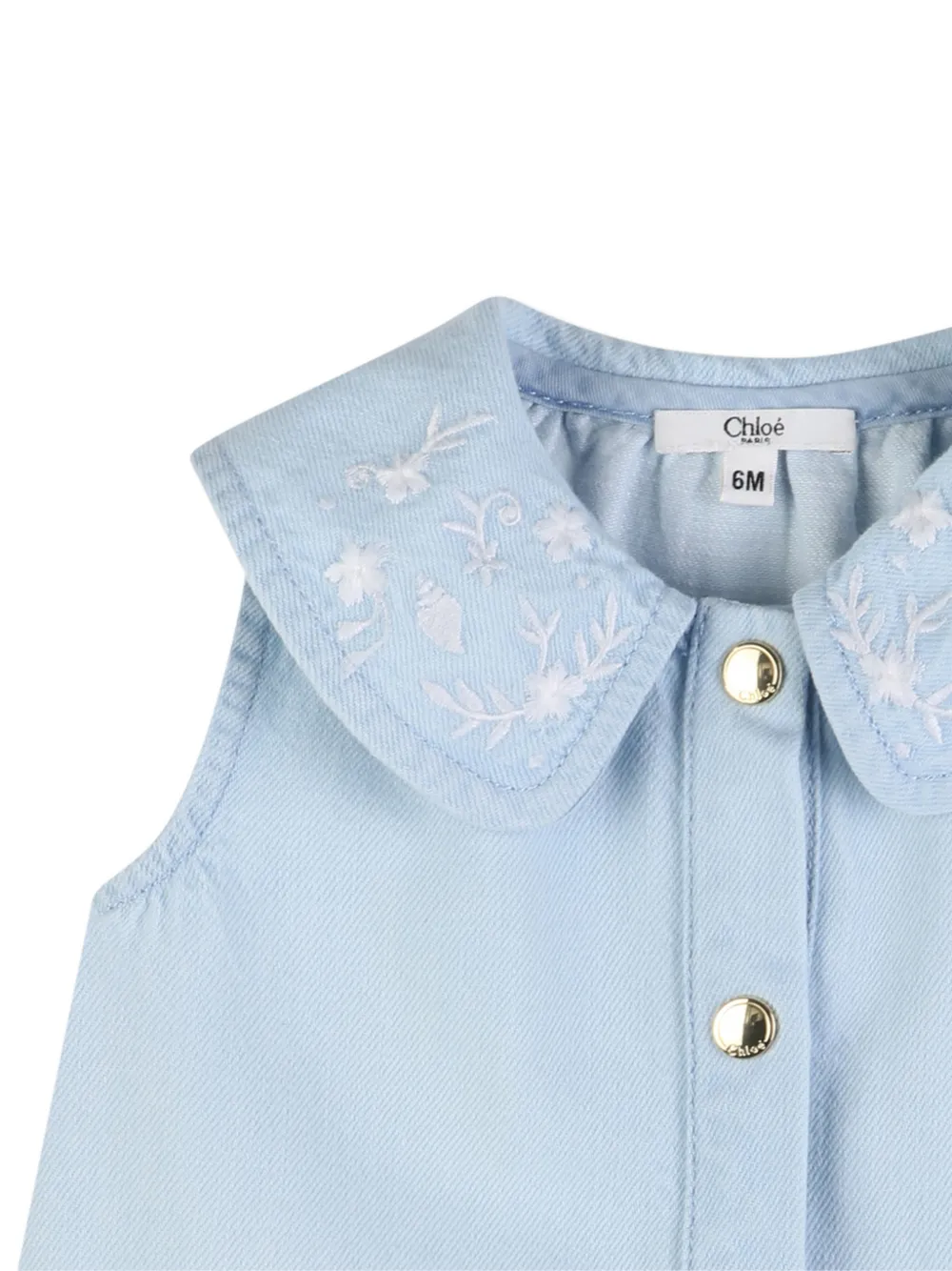 Embroidered-Collar Top