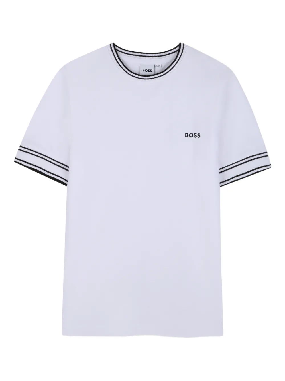 BOSS Kidswear T-shirt a righe con ricamo - Bianco