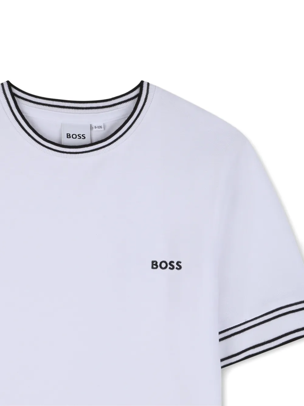 BOSS Kidswear T-shirt met geborduurd logo Wit