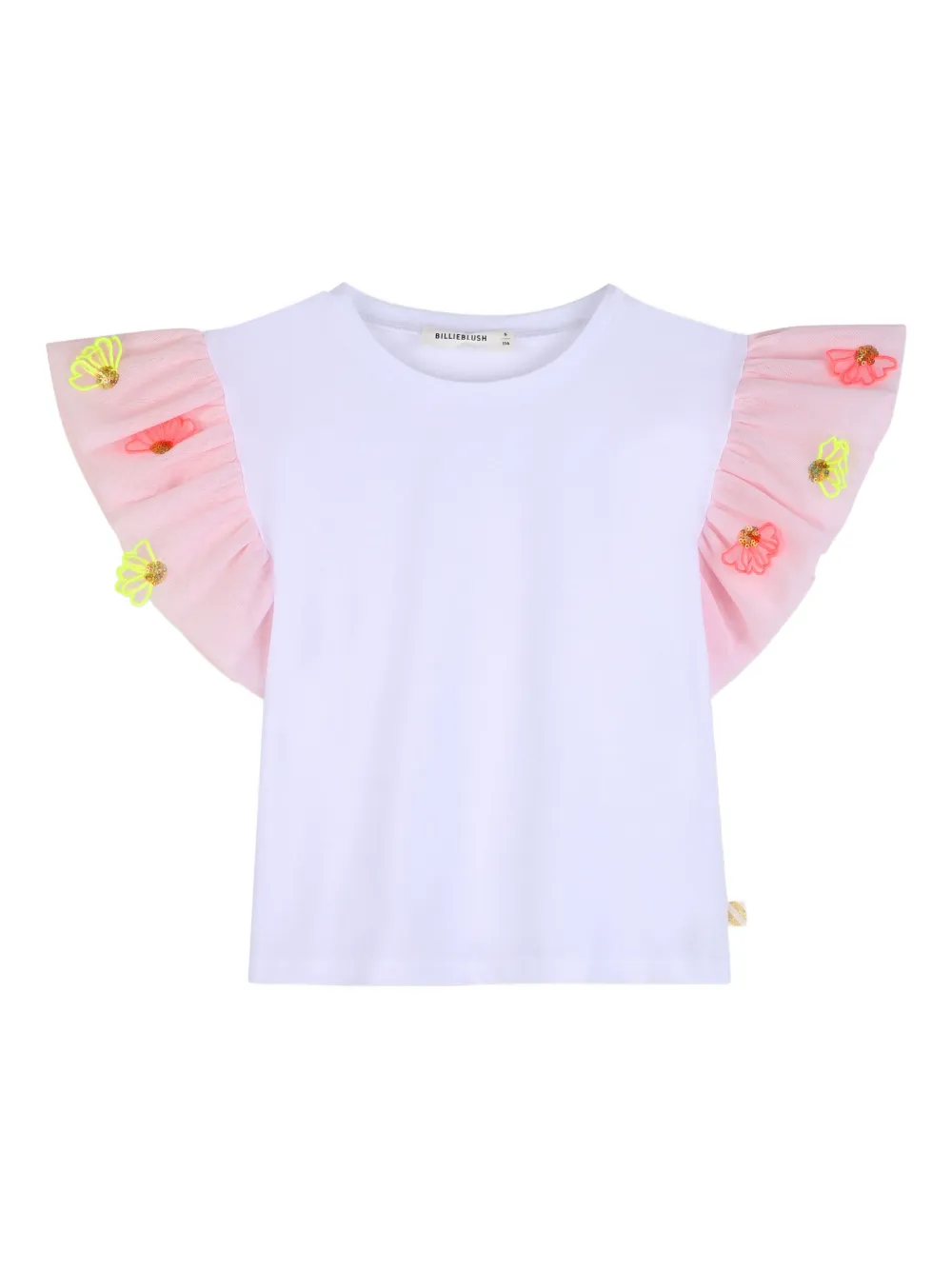 Billieblush T-shirt con ricamo a fiori - Bianco