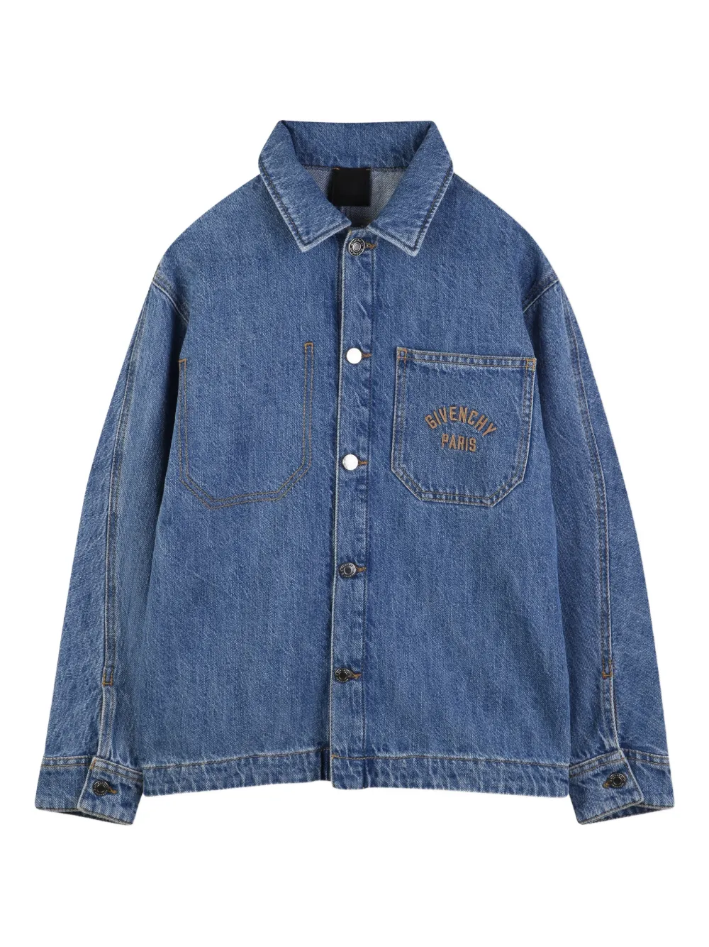 Givenchy Kids Camicia con taschino e logo - Blu