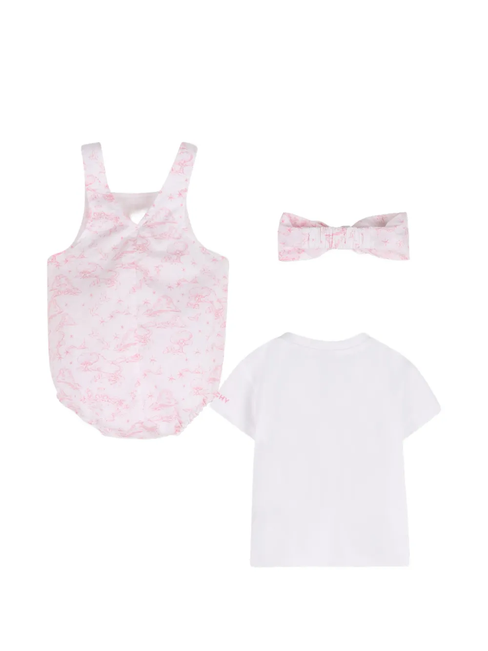  Givenchy Kids Ensemble T-shirt Et Salopette Imprimée - Blanc 