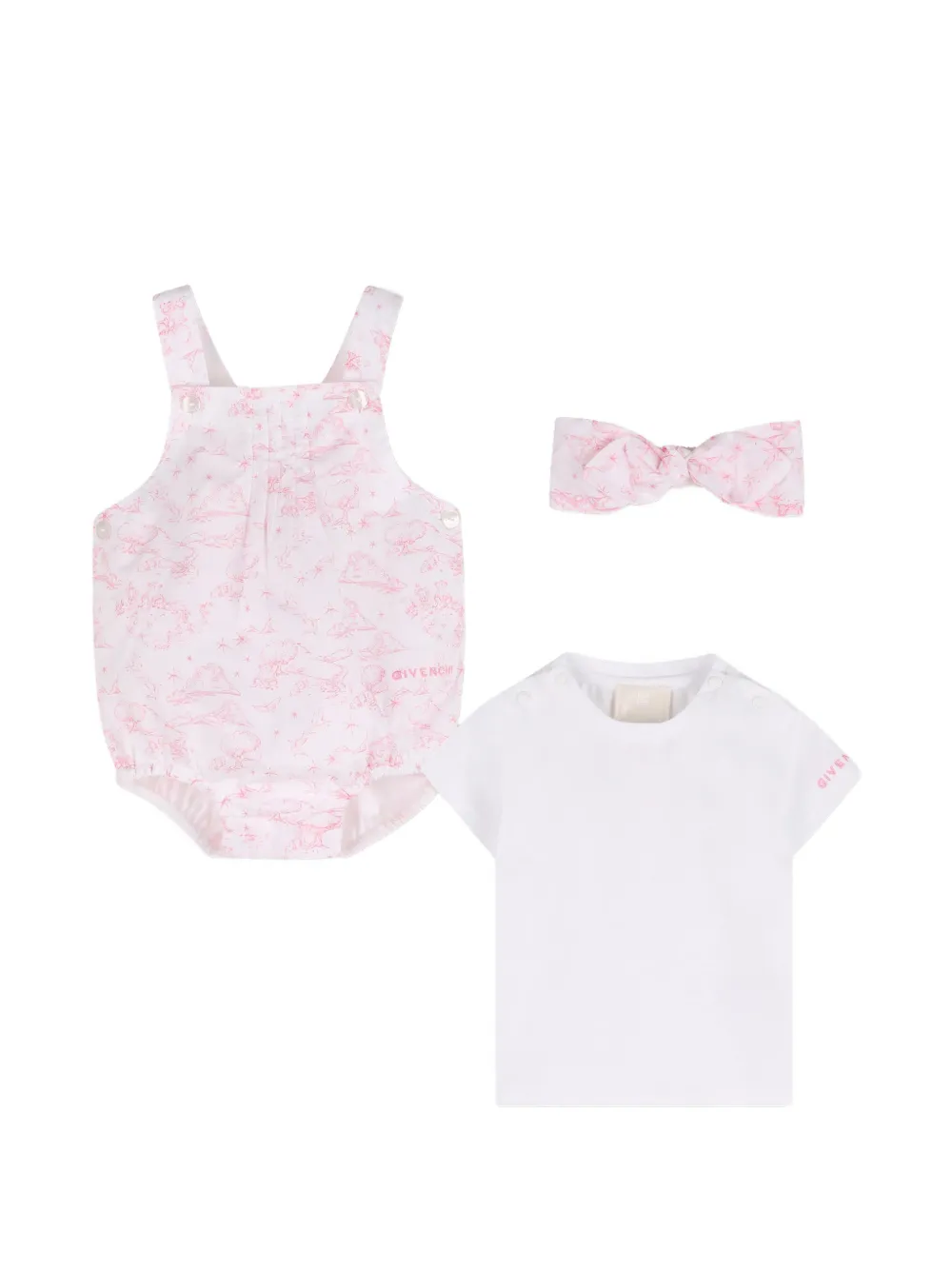 Givenchy Kids printed-overalls T-shirt set - Weiß