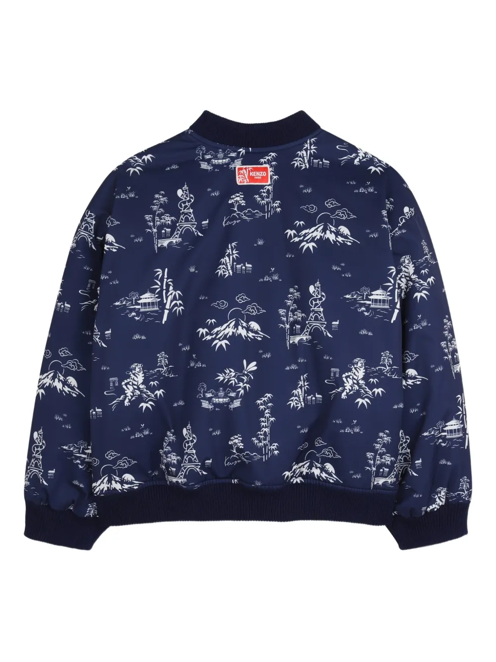  Kenzo Kids Printed Bomber Jacket - Blue 