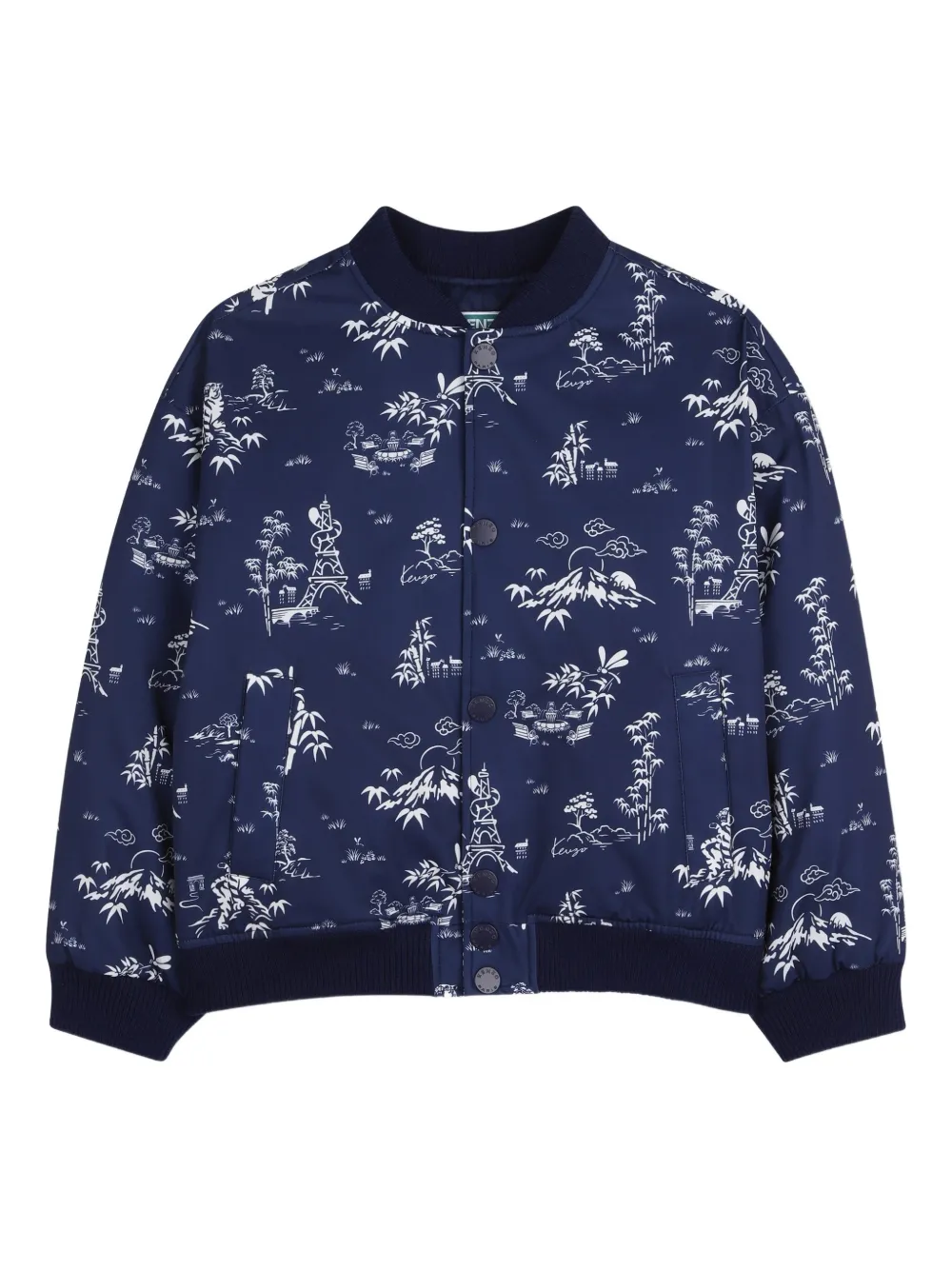 Kenzo Kids Bomber con stampa - Blu