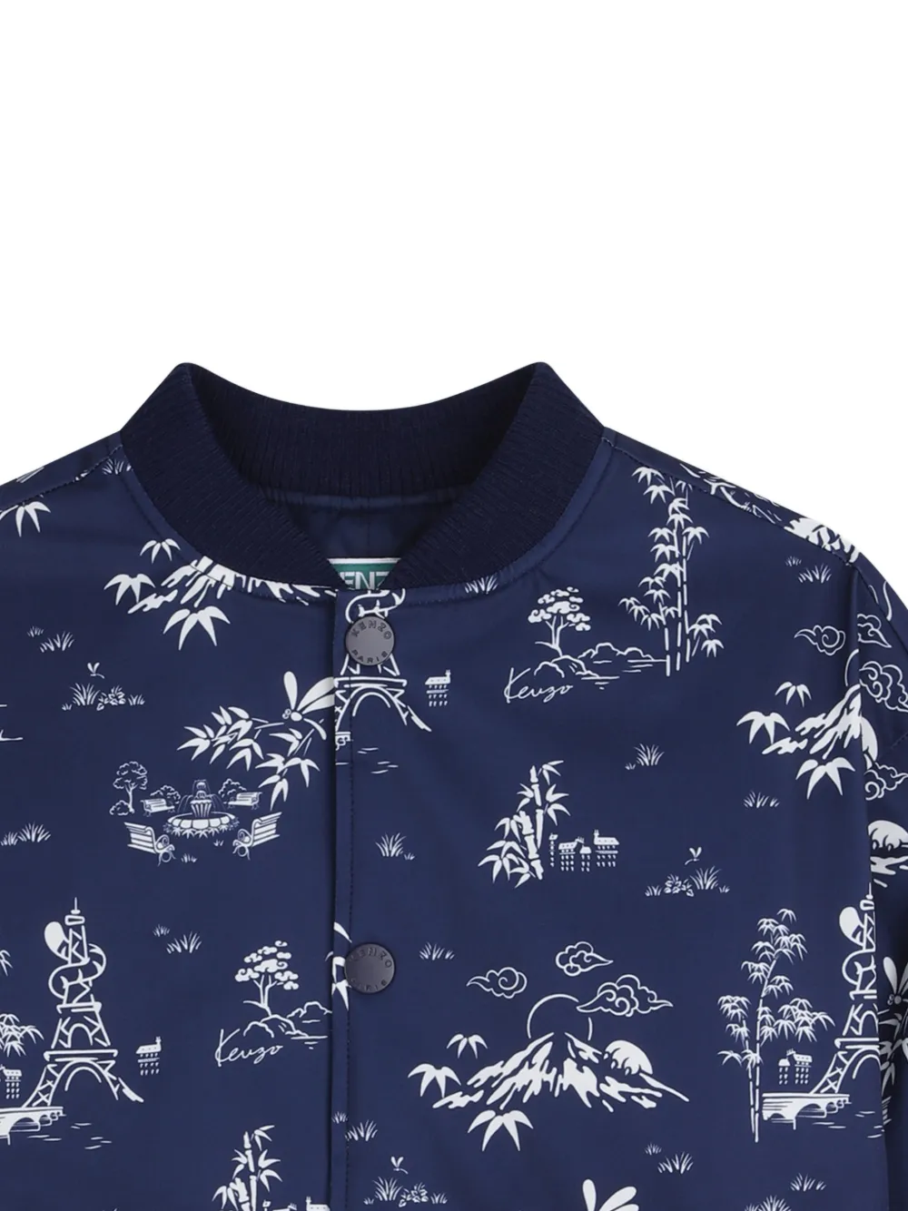  Kenzo Kids Printed Bomber Jacket - Blue 