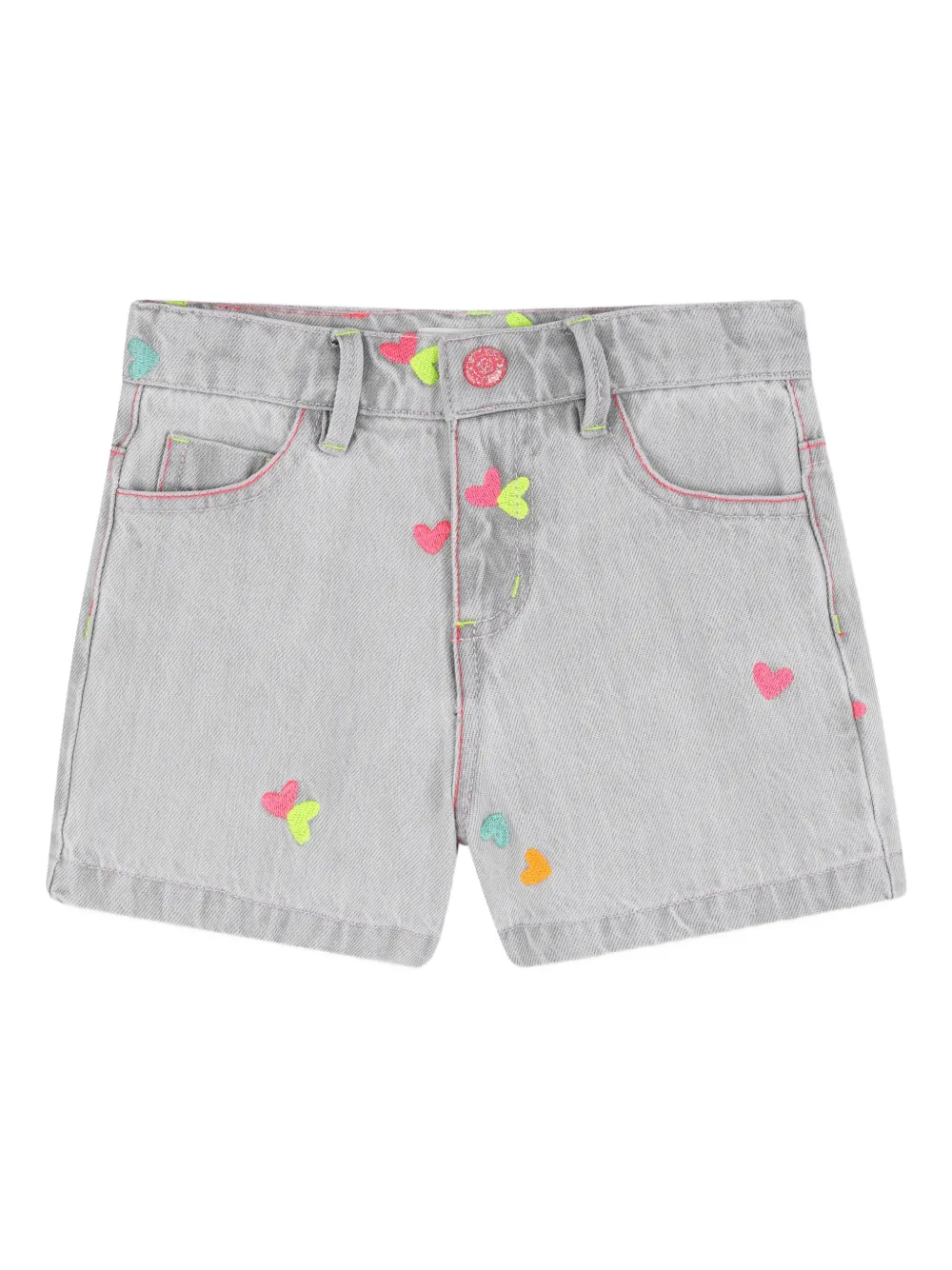 Billieblush Shorts denim con motivo a cuori - Grigio