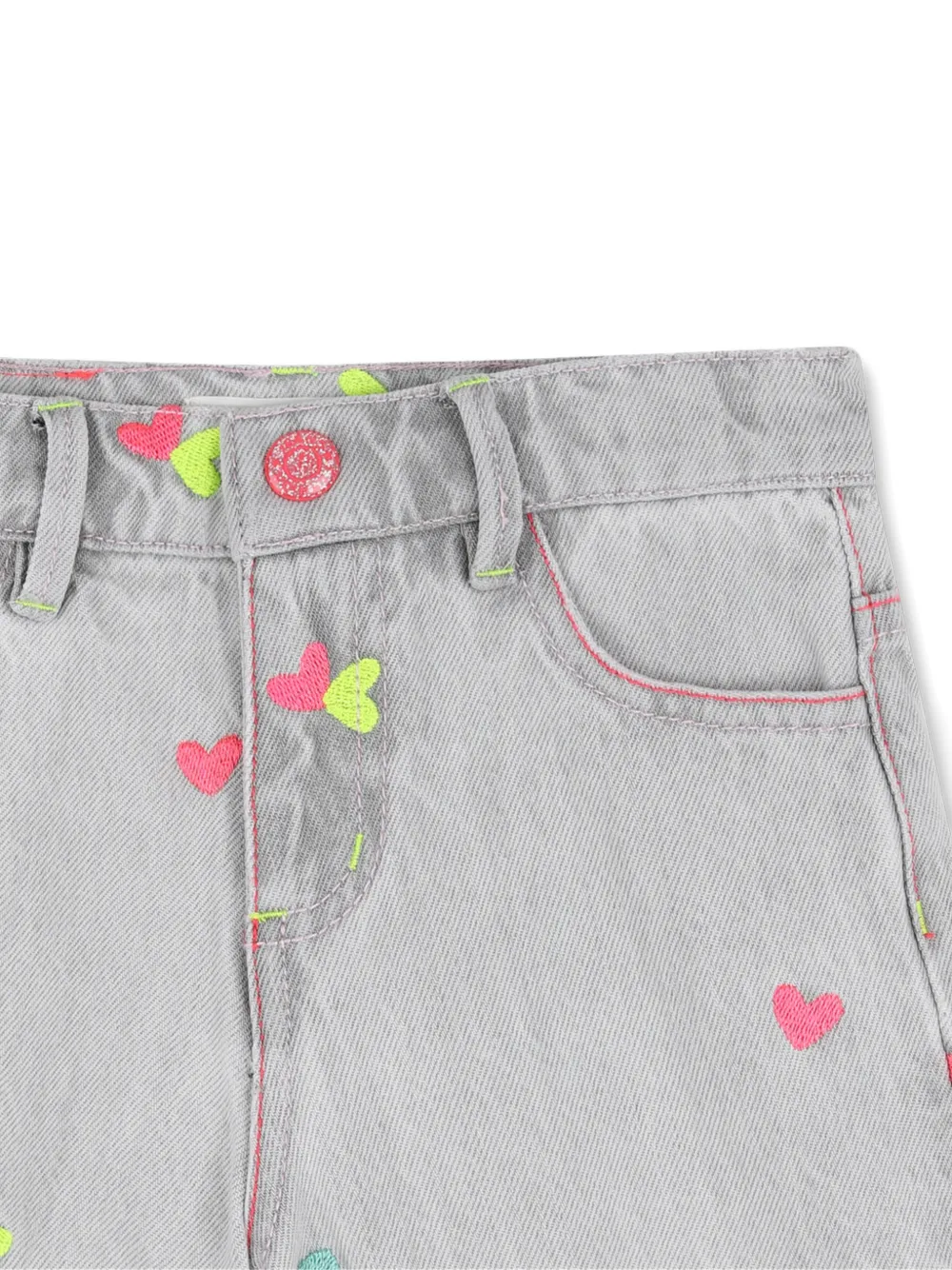 Heart-Motif Denim Shorts