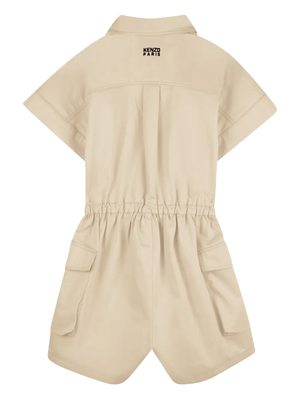 Buttoned Utility-Pockets Playsuit