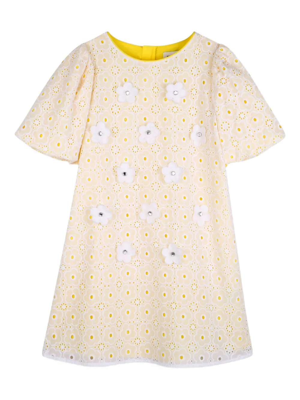 Marc Jacobs Kids Abito con applicazione fiori - Giallo