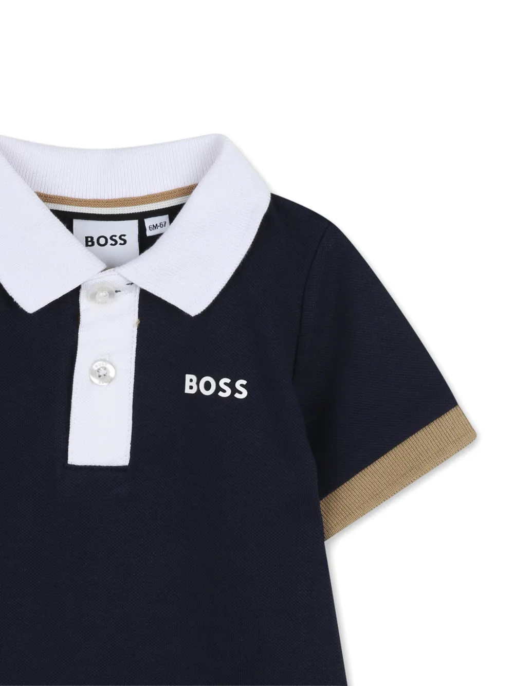 BOSS Kidswear Poloshirt met logoprint Blauw