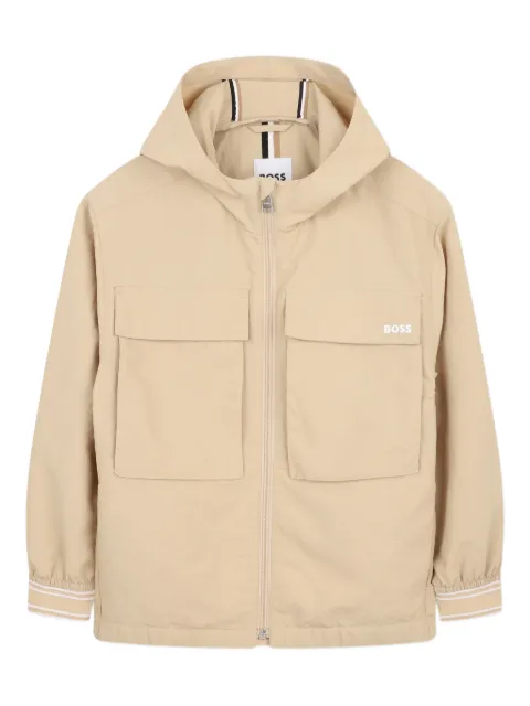 BOSS Kidswear chamarra rompevientos con capucha