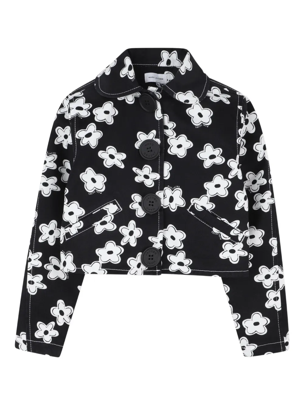 Marc Jacobs Kids Jacke mit Blumenprint - Schwarz