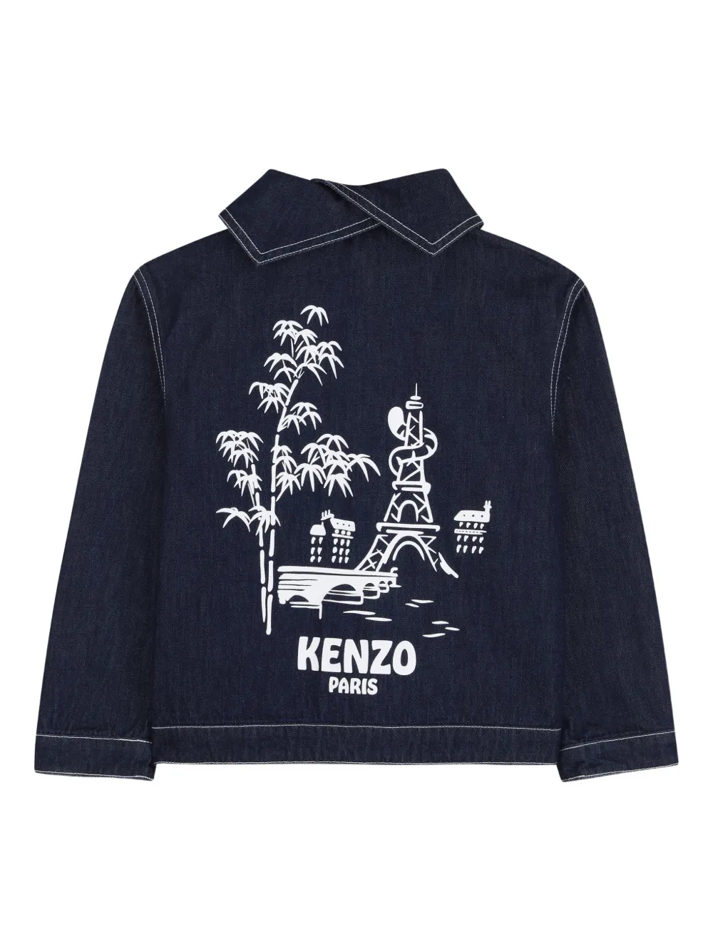 Kenzo Kids Spijkerjack met knopen Blauw