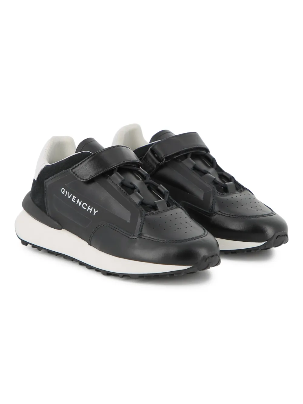 Givenchy Kids' Logo Strap Sneakers In Black