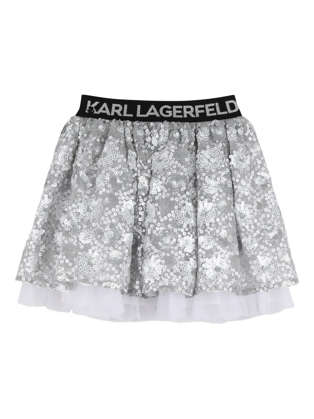 Karl Lagerfeld Kids Rok met pailletten en bloemenprint Grijs