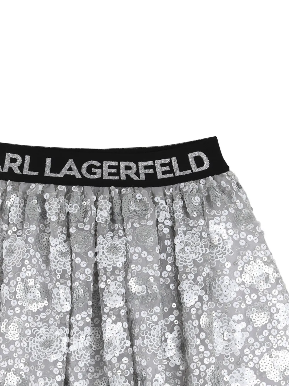 Karl Lagerfeld Kids Rok met pailletten en bloemenprint Grijs