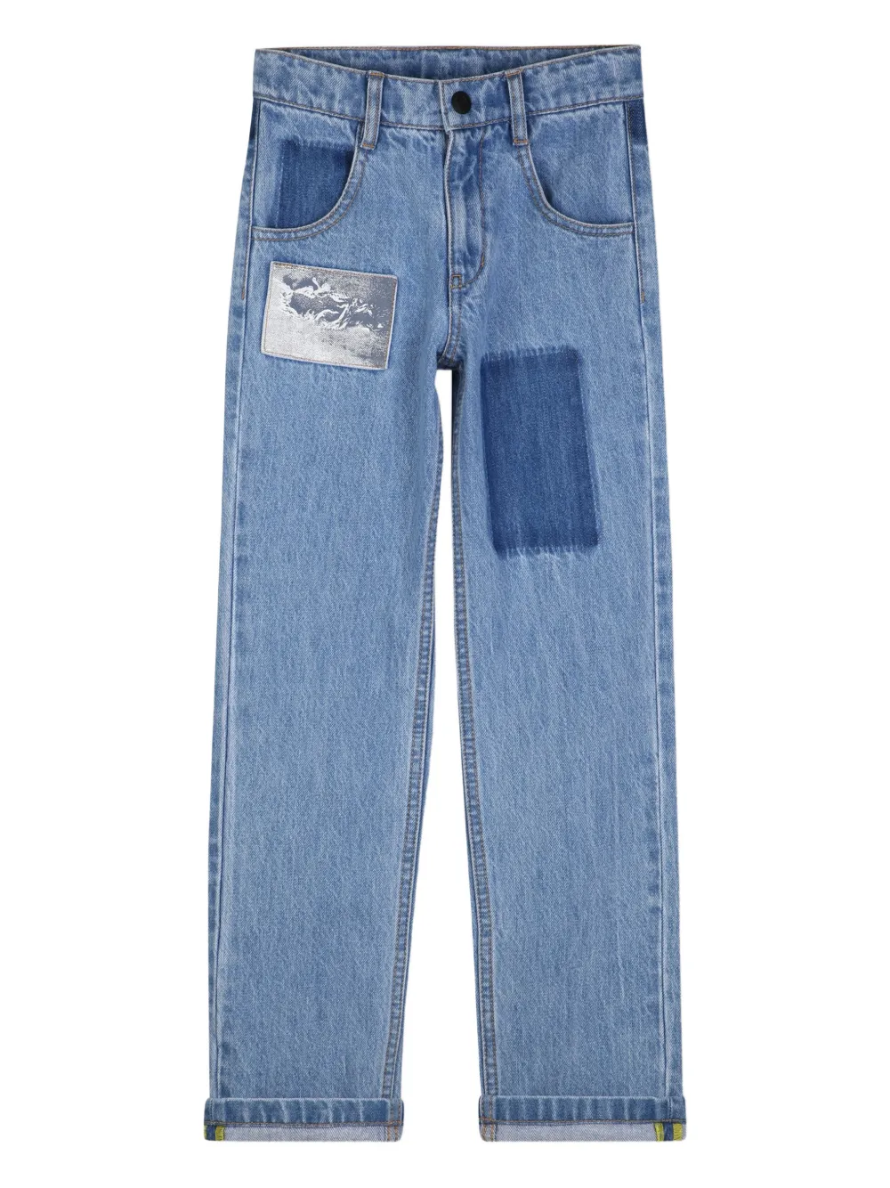 Marc Jacobs Kids' Patched Jeans In Blue
