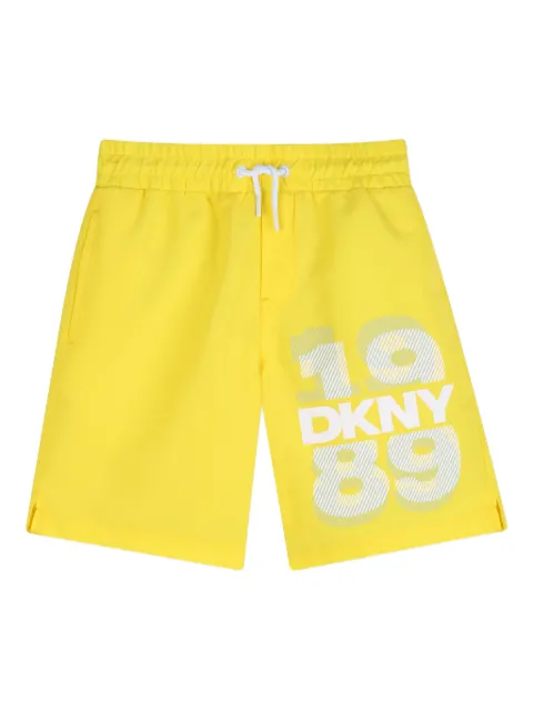 Dkny Kids shorts de playa con logo estampado