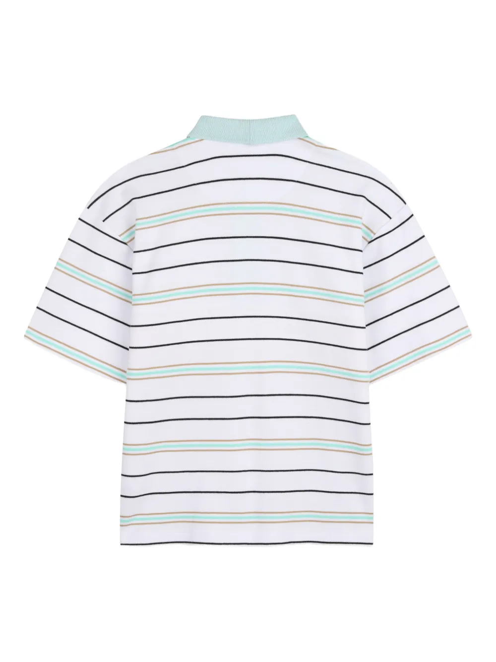  Hugo Kids Striped-pattern Short-sleeved Polo Shirt - White 