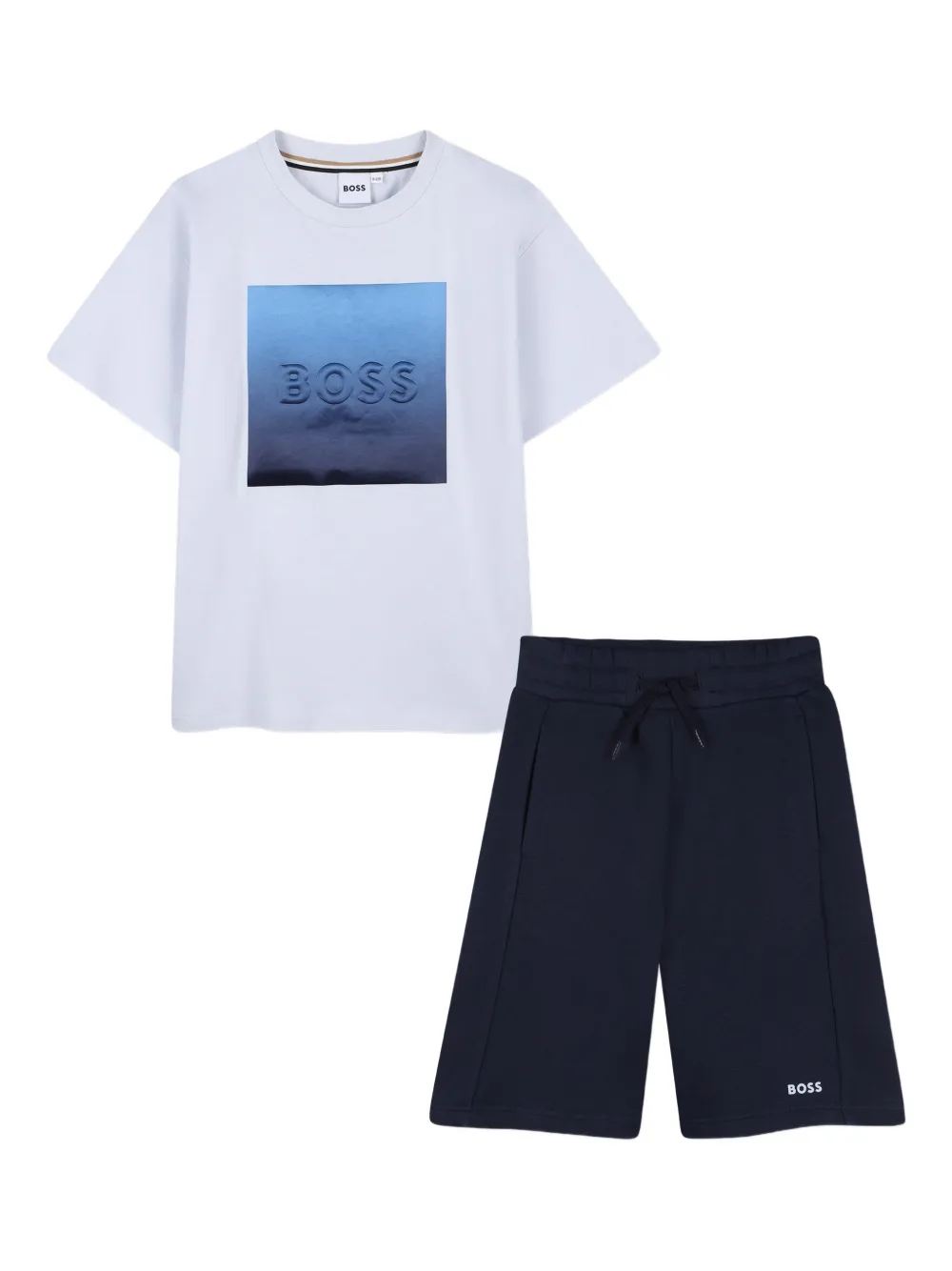 BOSS Kidswear Set shorts con logo - Bianco