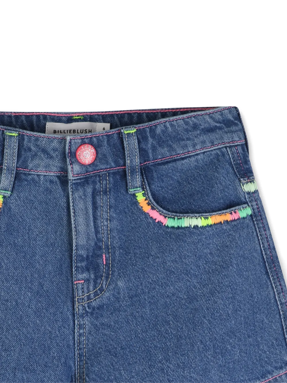  Billieblush Embroidered-detail Denim Shorts - Blue 