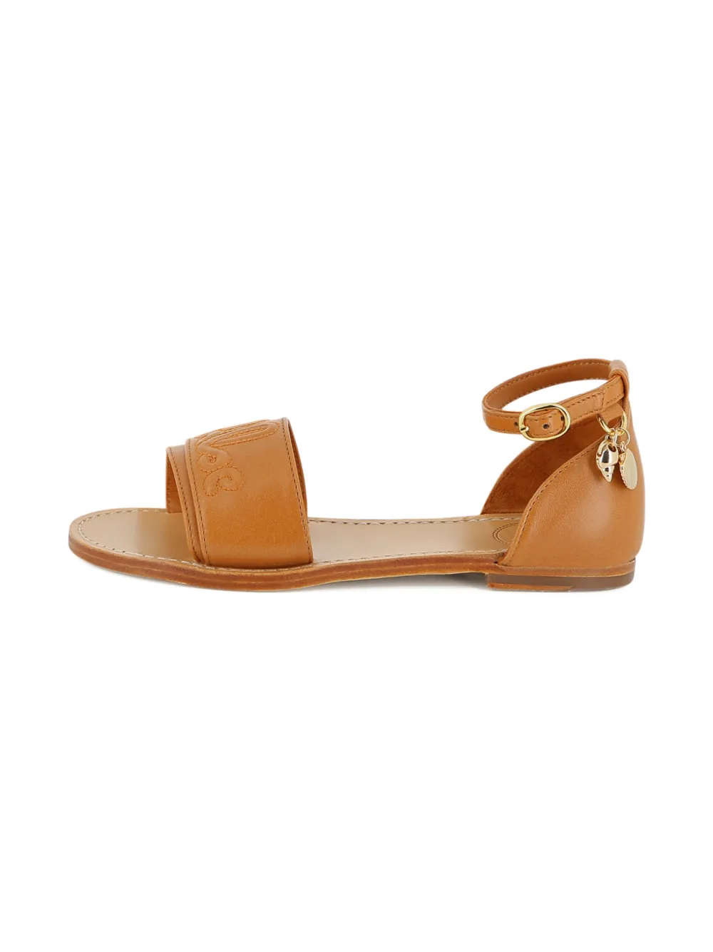 Chloé Kids Sandalen met bandje en logobedel Bruin