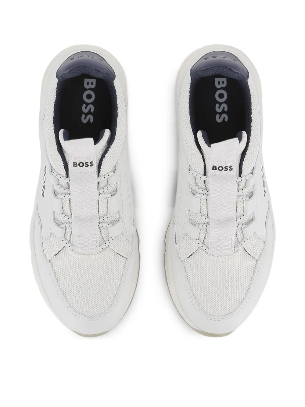 BOSS Kidswear Sneakers met mesh vlakken Wit