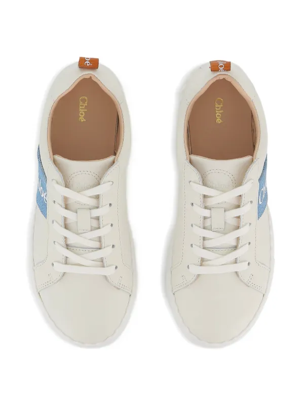 Chloé Kids logo-tape Sneakers | White | FARFETCH ZA