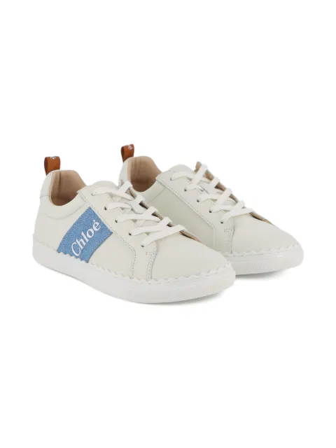 Chloé Kids tenis con cinta del logo