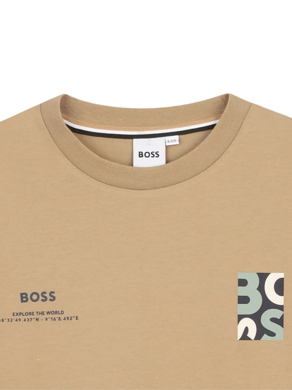 BOSS Kidswear Grafisch T-shirt Beige