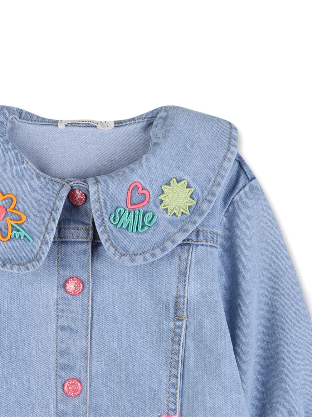 Embroidered-Collar Denim Jacket