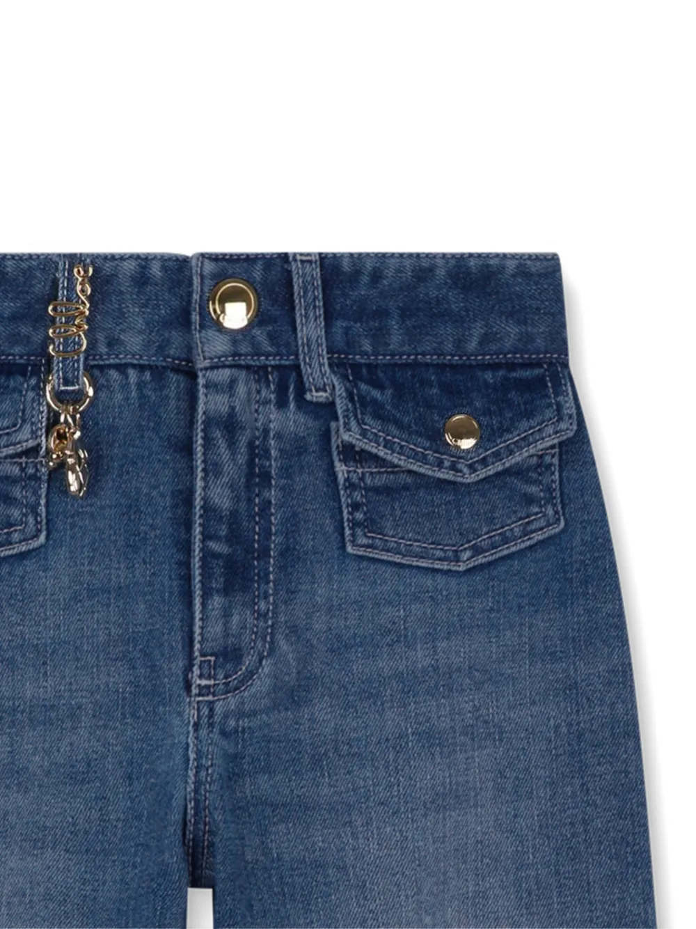 Chloé Kids Jeans met franje afwerking Blauw