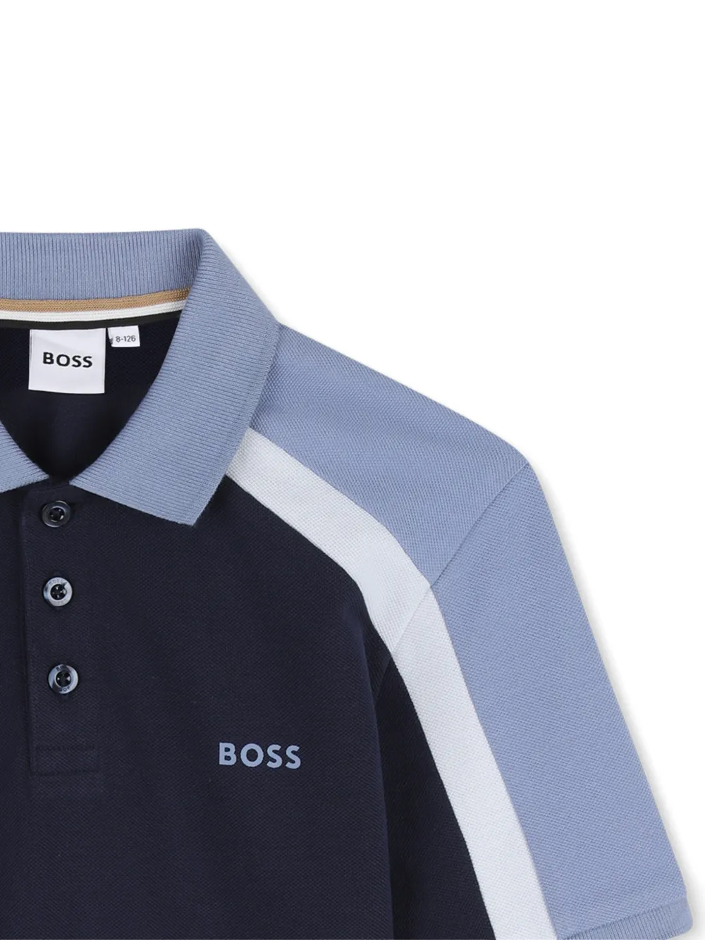 BOSS Kidswear Poloshirt met colourblocking Blauw