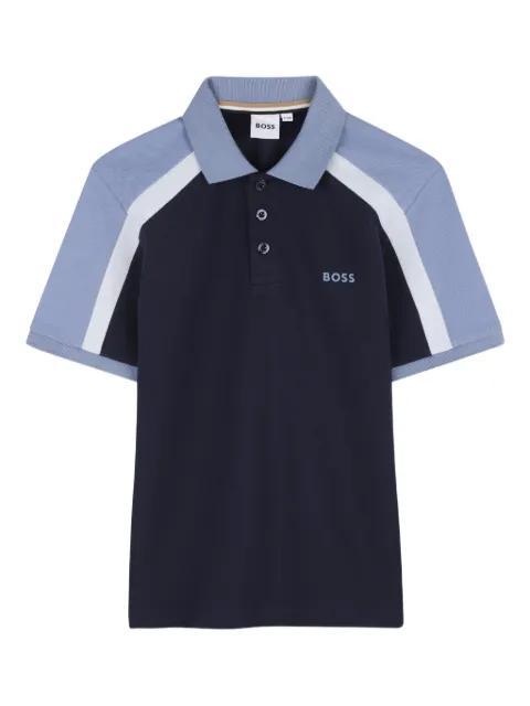 BOSS Kidswear colour-block short-sleeve polo shirt