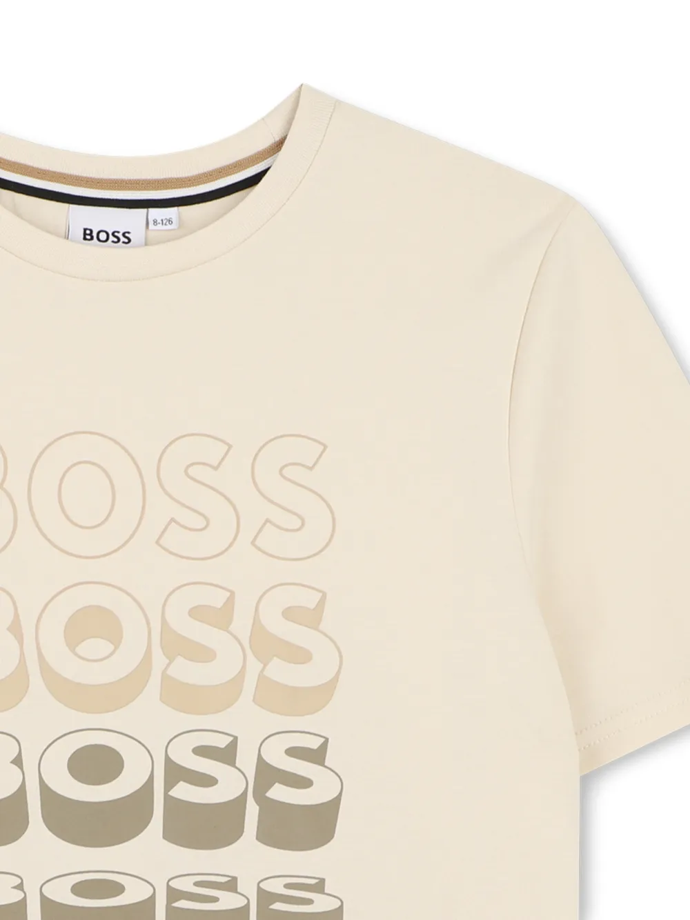 BOSS Kidswear T-shirt met logoprint Beige