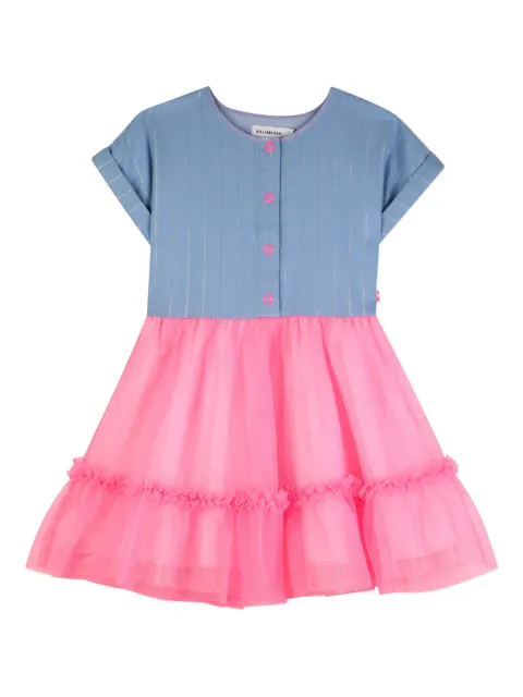 Billieblush striped-pattern ruffled-detail dress