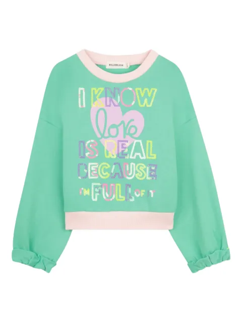 Billieblush sequin-embellishment lettering sweatshirt
