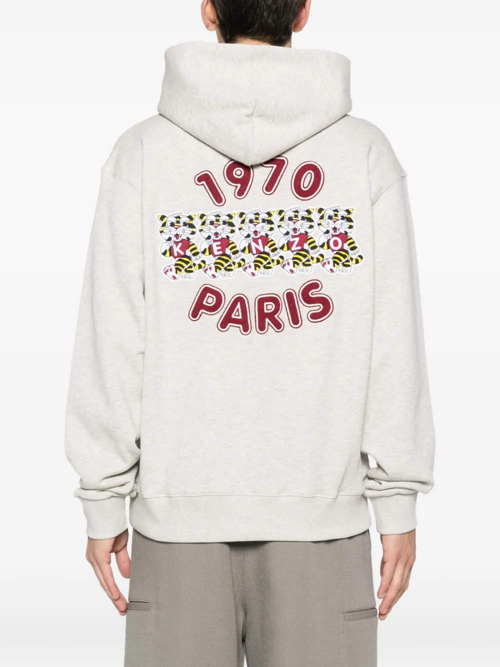 Kenzo Wild Tiger katoenen hoodie Grijs