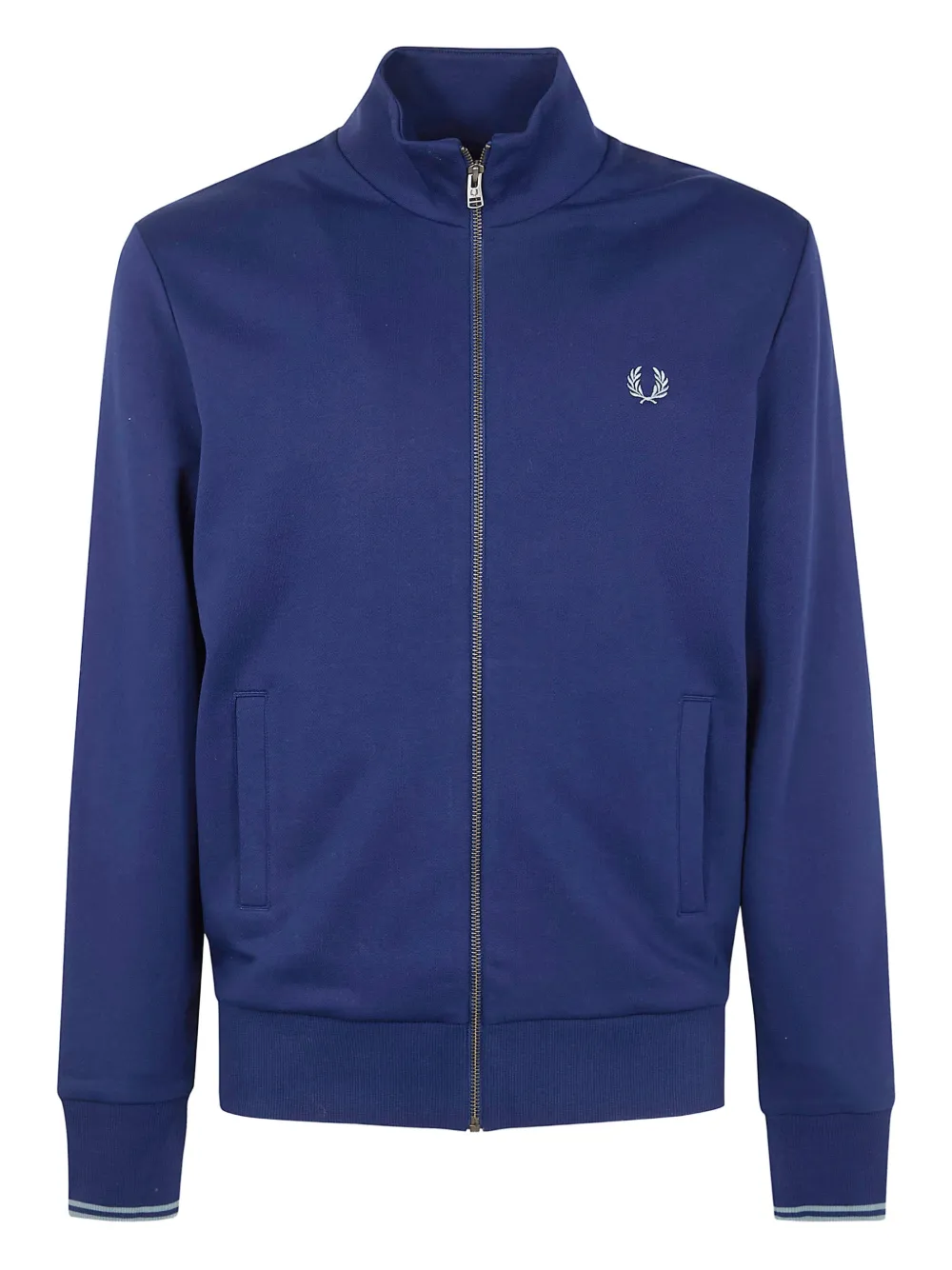 Fred Perry laurel-embroidered zip-up sweatshirt | Blue | Image 1