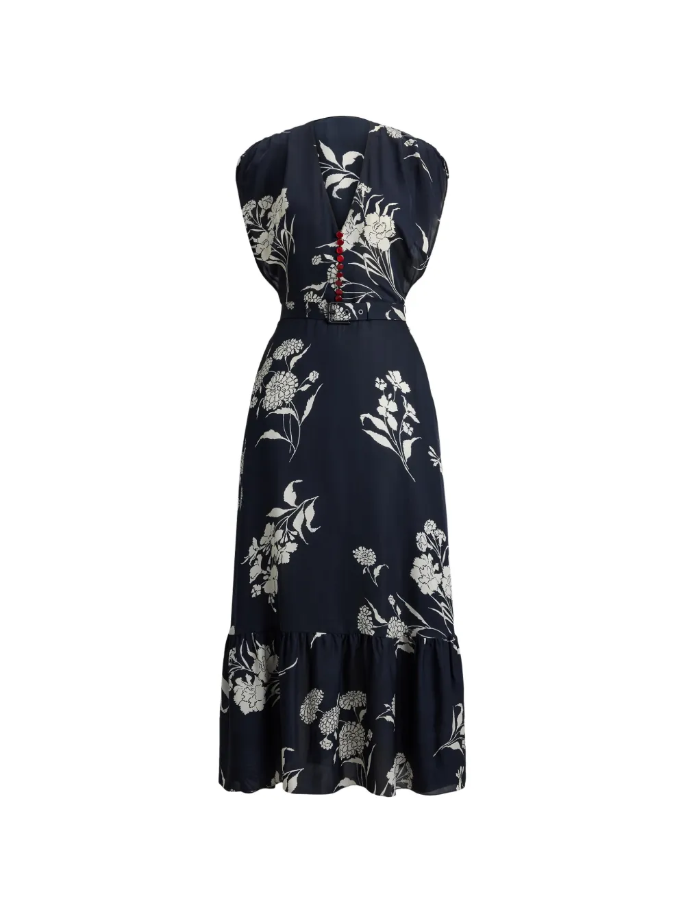 Ralph Lauren Collection Abito midi Damian a fiori - Nero