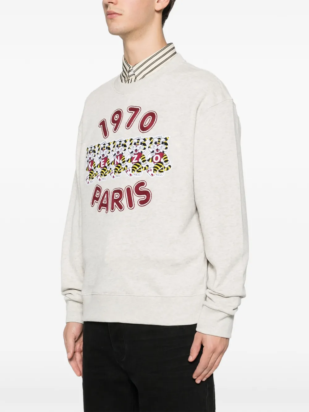 Kenzo Sweater met tijgerprint en ronde hals Beige