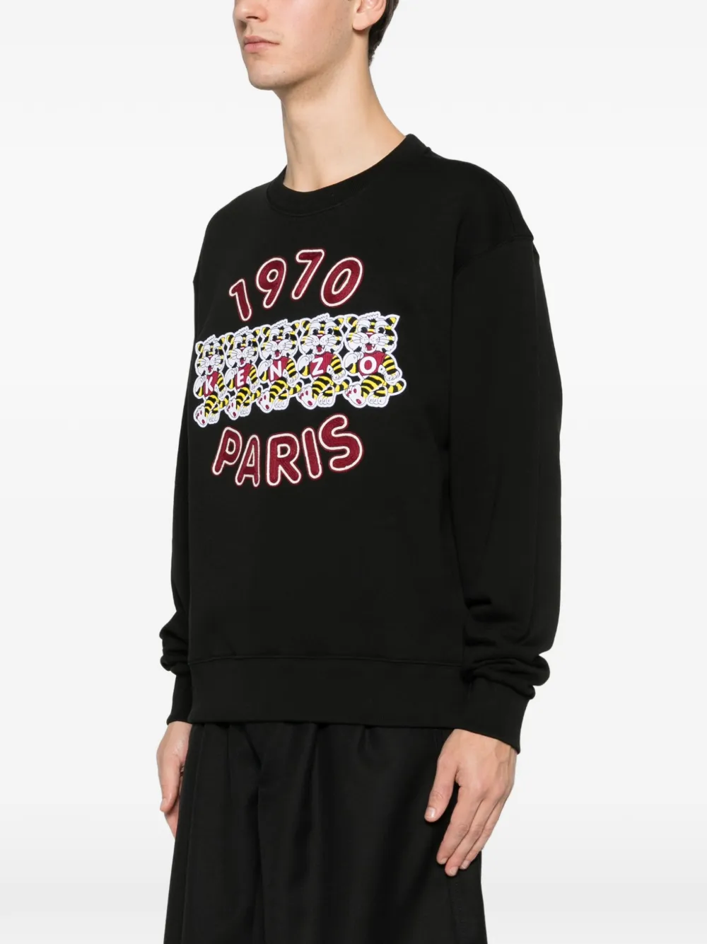 Kenzo Sweater met borduurwerk en grafische print Zwart