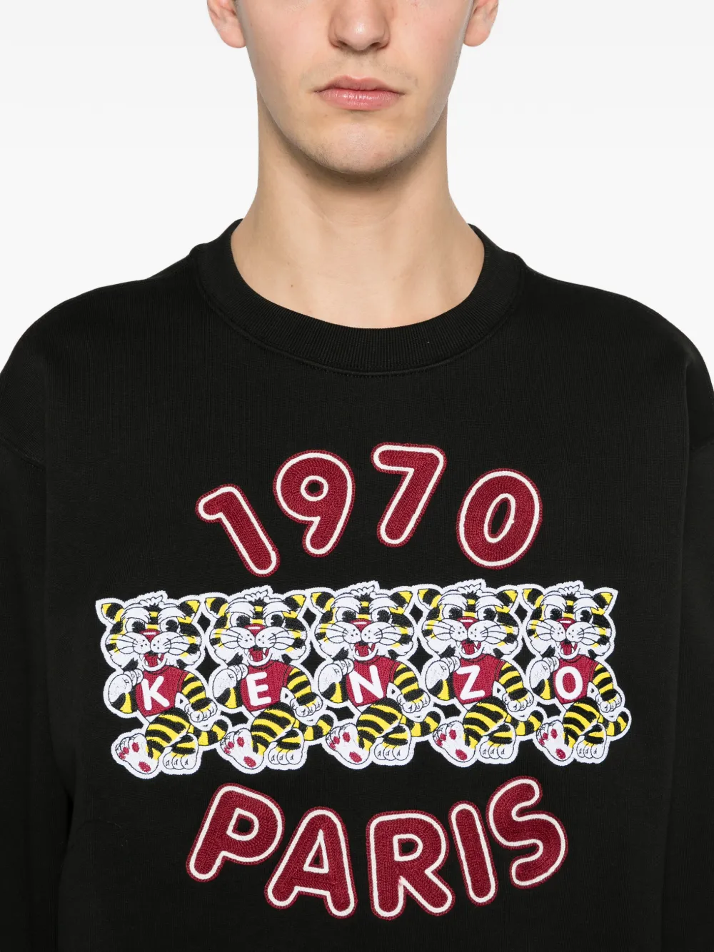 Kenzo Sweater met borduurwerk en grafische print Zwart