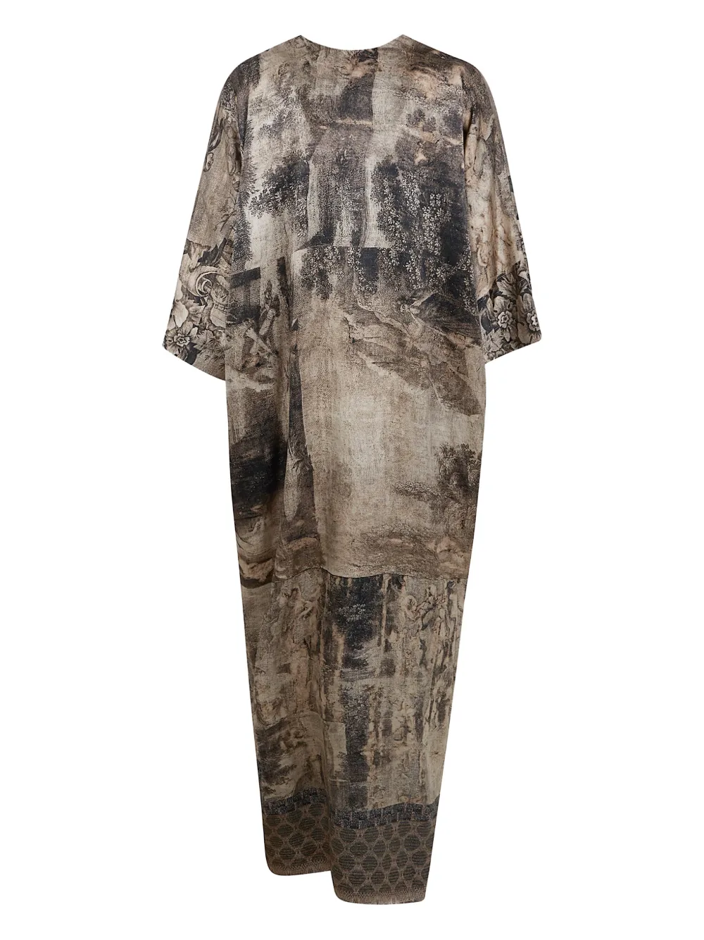 Pierre-louis Mascia Printed V-neck Midi Dress In Multi