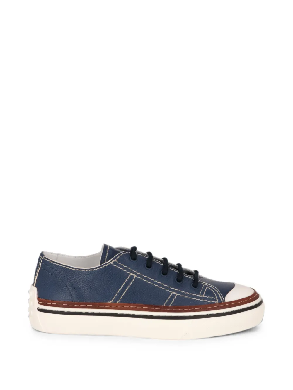 Tod's contrast-stitched leather sneakers - Blu