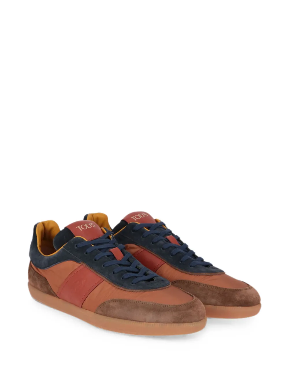 Tod's Gommino-detail suede-panelled sneakers Oranje