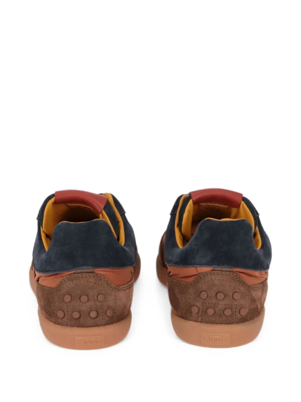 Tod's Gommino-detail suede-panelled sneakers Oranje