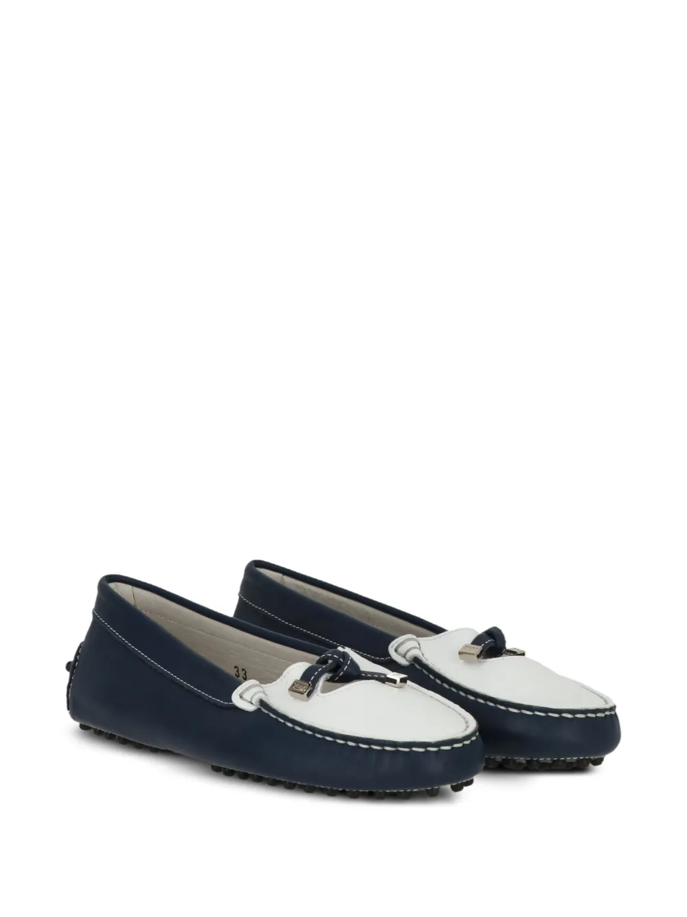 Tod's Kids Gommino leather ballet flats - Blu